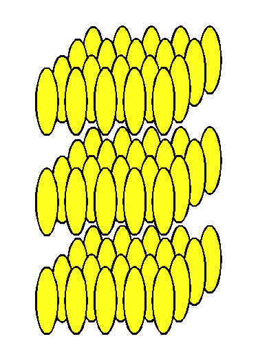 arrangement of molecules in a solid