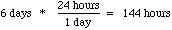 equation showing 5 days equals 144 hours